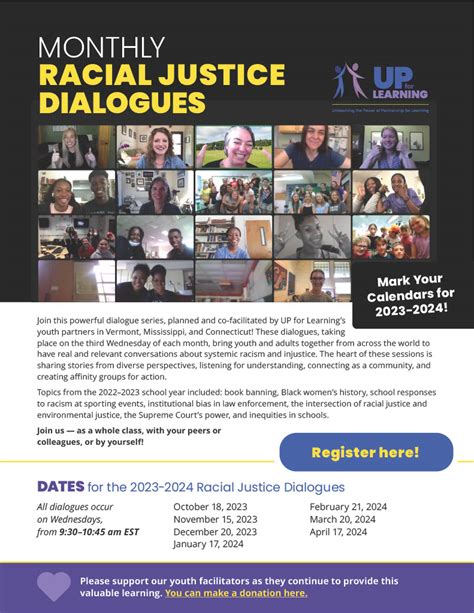 Monthly Racial Justice Dialogues Up For Learning