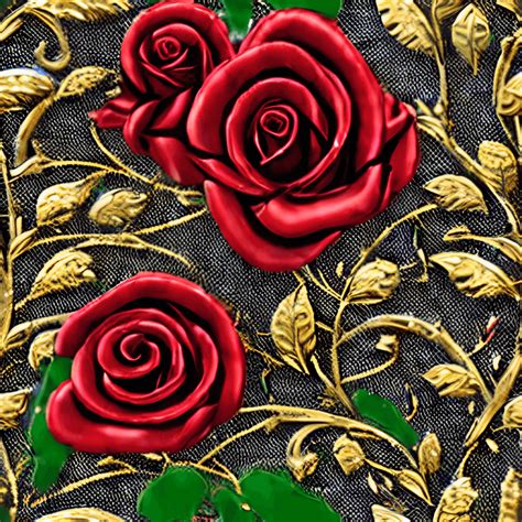 Embossed Metallic Roses Graphic · Creative Fabrica