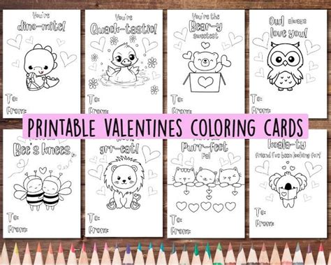 Printable Valentines Coloring Cards Coloring Cards Coloring