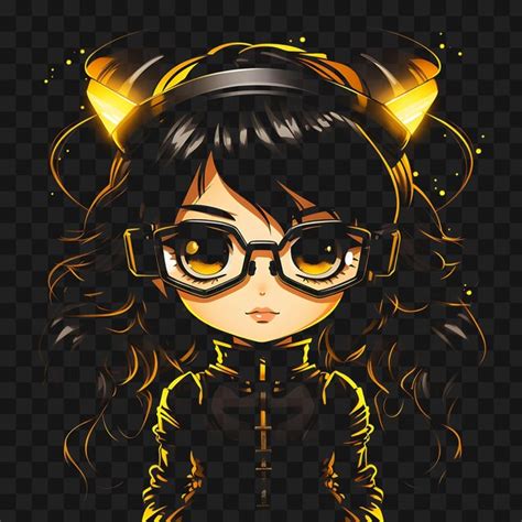 Premium Psd Tshirt Design Of Kawaii Chibi Girl With Wavy Ponytail