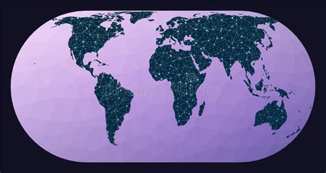 Mapa De Mundo Baixo Estilo Poli Surpreendente Ilustração do Vetor