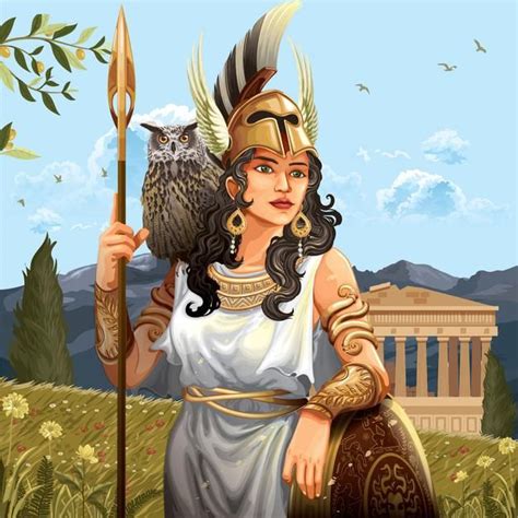 Deusa Atena Vetor Premium Greek Goddess Art Athena Goddess Athena