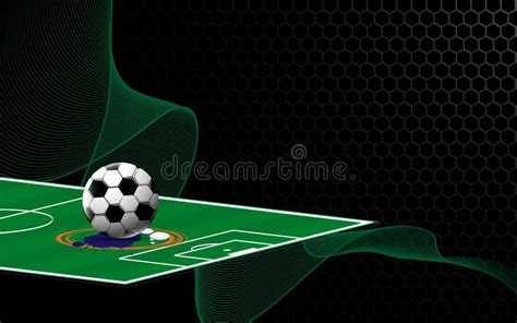 Abstract Soccer Football Field On Metallic Texture Design Sports