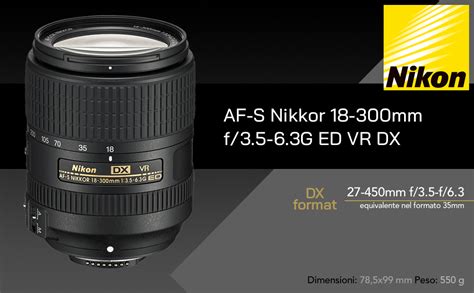 Nikon Af S Dx Nikkor 18 300mm F 3 5 6 3g Ed Vr Obiettivo Nero [nital