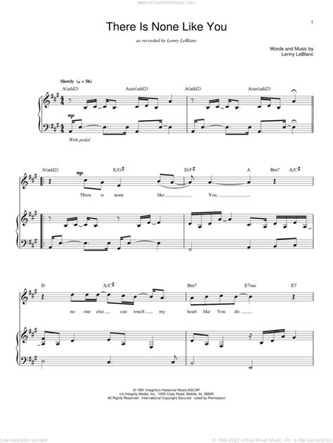 There Is None Like You Sheet Music For Voice And Piano Pdf