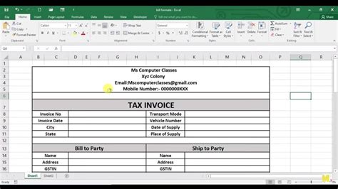 Excel Me Bill Kaise Banaye How To Make Invoice Bill In Ms Excel In