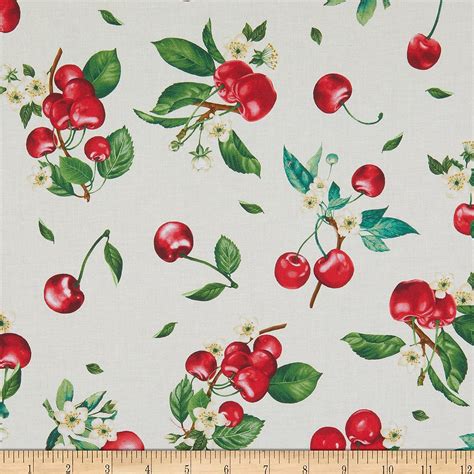 Timeless Treasures Digital Cherry Pie Vintage Cherries