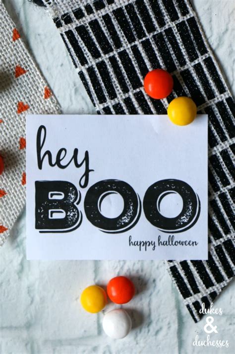 Hey Boo Halloween Printable - Dukes and Duchesses