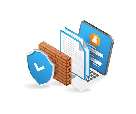 Premium Vector Flat Isometric 3d Illustration Of Internet Safety Wall