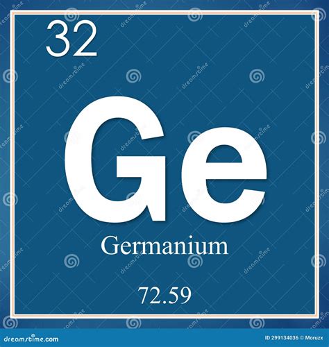 Germanium Chemical Element, Blue Square Symbol Stock Illustration ...