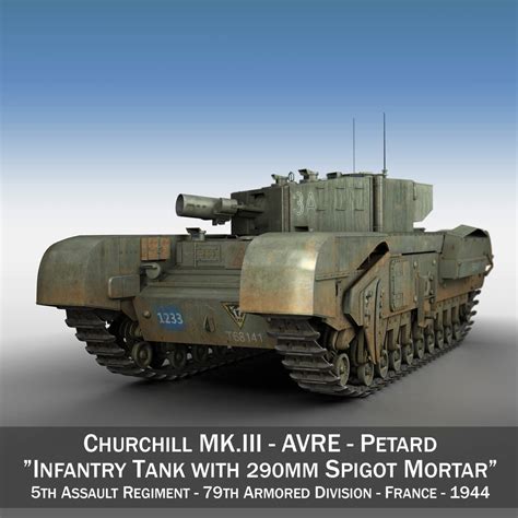 Churchill Mkiii Avre 79ad 3d Model By Panaristi