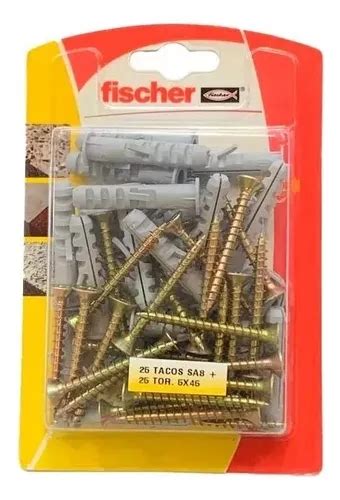 Tarugo Y Tornillo 8 Fischer Tirafondo Fijaciones Kit X 25 U MercadoLibre