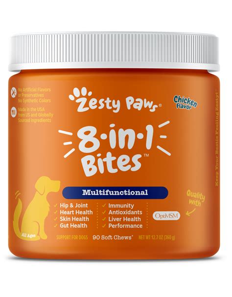 Zesty Paws 90ct Probiotics Bites Pumpkin Flavour Probiotic Supplement