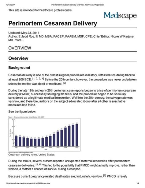 Perimortem Cesarean Delivery Overview Technique Preparation Pdf