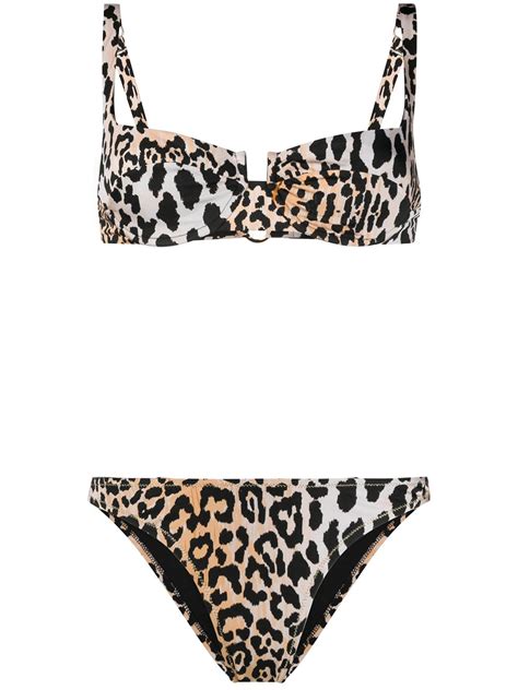 Reina Olga Brigitte Leopard Print Bikini Farfetch