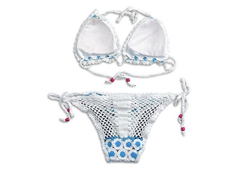 Hand Crochet Bikini Set Sexy Women Padded 2 Pieces To… Gem