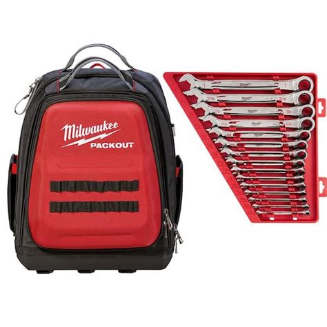 Milwaukee In Packout Backpack With Sae Combination Ratcheting