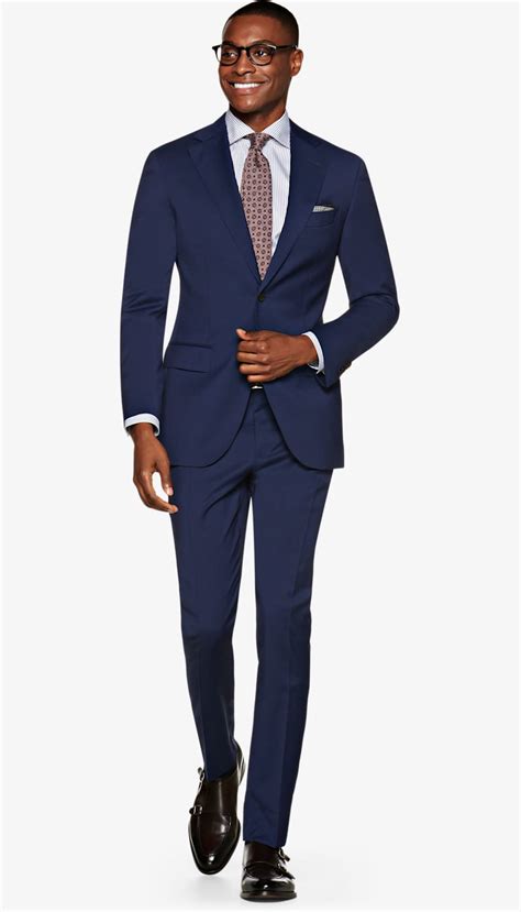 Suit Mid Blue Plain Napoli P I Suitsupply Online Store