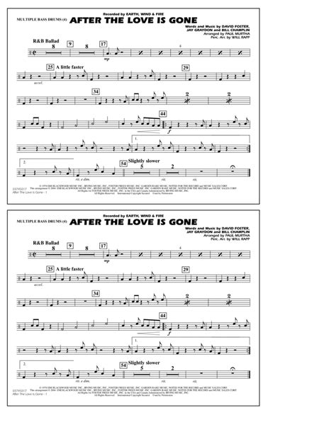 After The Love Has Gone Arr Paul Murtha Multiple Bass Drums By Earth Wind And Fire