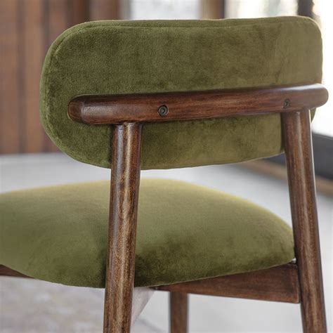 Layla Dining Chair In Deep Green Velvet Atkin And Thyme Atkin And Thyme