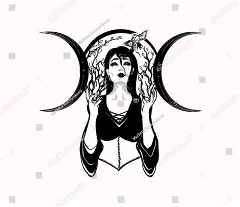 Triple Moon Goddess Vector Tattoo Art Idea Triple Moon Goddess Art Tattoo Moon Goddess