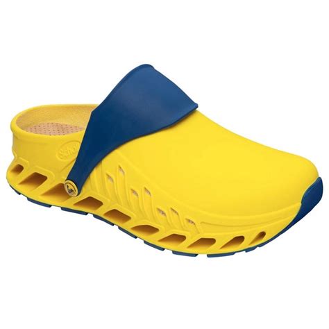 Sabots Scholl Unisex Evoflex Yellow Navy Blue Sabotexpert