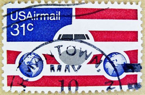 Stamp USA Air Mail Postage 31c Airplane United States Postes Timbre Par