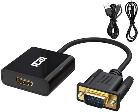 HDMI To VGA ICZI Gold Plated HDMI To VGA Adapter With 3 5mm Audio Jack