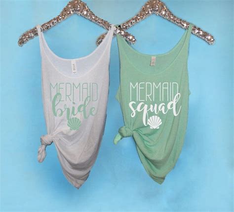 Bachelorette Party Shirts Mermaid Bride Slouchy Tank Mermaid Etsy