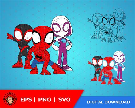 Cute Spidey And His Amazing Friends Svg Eps Cs10 Png Digital Etsy