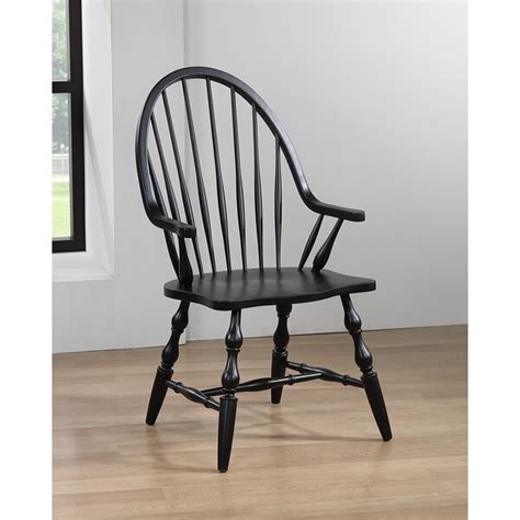 Alcott Hill Littoral Solid Wood Windsor Back Arm Chair Reviews Wayfair