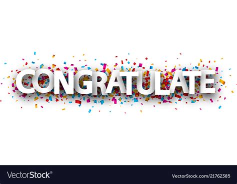 Congratulate Banner With Colorful Confetti Vector Image