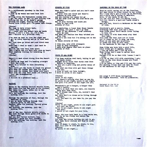 1978 Darkness On The Edge Of Town Bruce Springsteen Rockronología