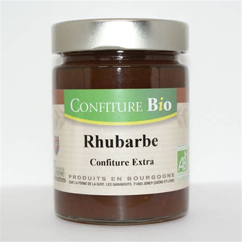 Confiture Rhubarbe Bio 320 G Ferme De La Guye Locavor Fr