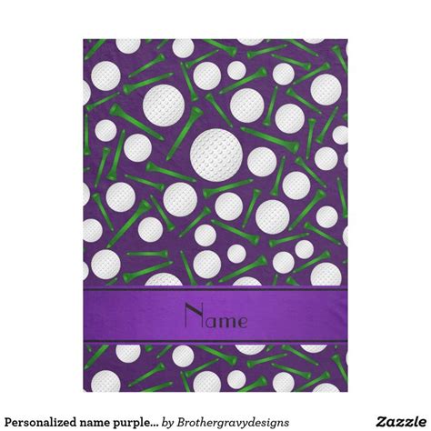 Personalized Name Purple Golf Balls Tees Fleece Blanket Zazzle