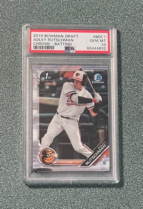 2019 Bowman Draft Chrome Adley Rutschman PSA 9 1st Bowman Mint Etsy