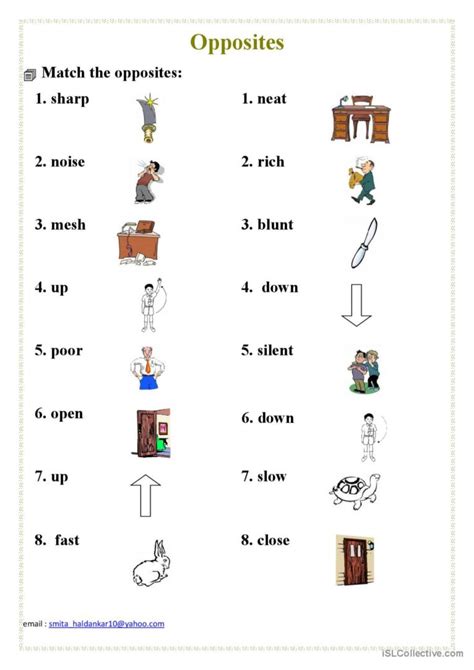 Opposites General Grammar Practice English Esl Worksheets Pdf And Doc