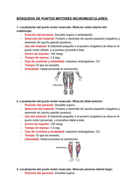 Pulsantes Apuntes De Puntos Motores Neuromusculares Del Punto