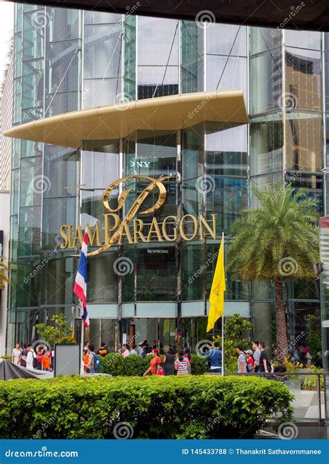 Siam Paragon Department Store Entrance Bangkok Thailand Editorial