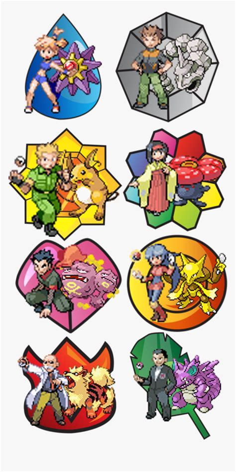 Transparent Kanto Badges Png - Kanto Gym Badges Transparent, Png ...