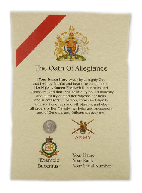 Rmp Royal Military Police Oath Of Allegiance Certificate Etsy Canada