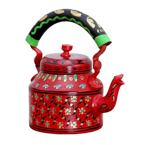 Ihandikart Hand Painted Designer Aluminium Kettle For Tea Coffee Home