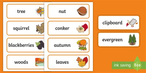 A Sense Of Autumn Word Cards Teacher Made