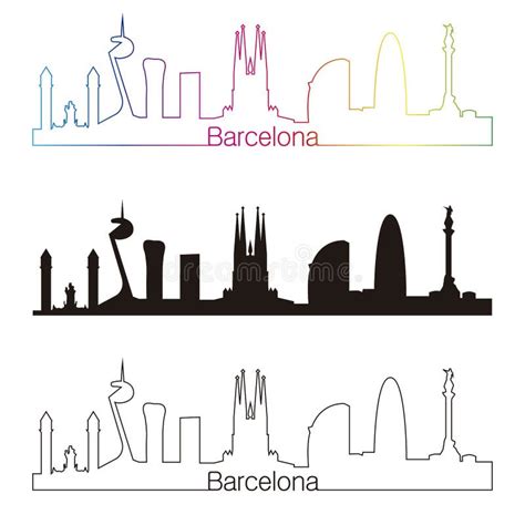 Barcelona Skyline Silhouette Stock Vector Illustration Of Barcelona