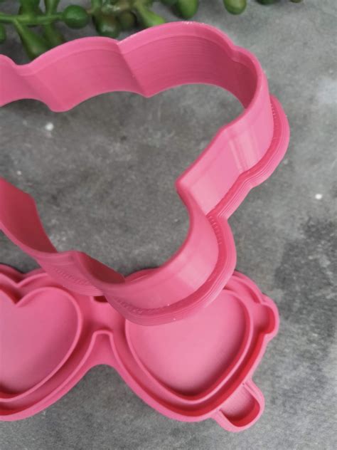 Heart Shaped Sunglasses Cookie Cutter And Fondant Embosser Stamp