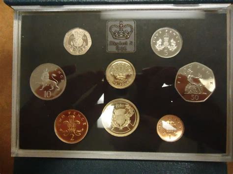 1986 United Kingdom Proof Coin Set 8 Coins Original Royal Mint Packaging