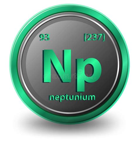 Neptunium Chemical Element. Chemical Symbol with Atomic Number and Atomic Mass Stock Vector ...