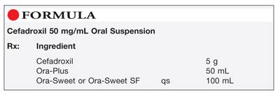 Cefadroxil Mg Ml Oral Suspension