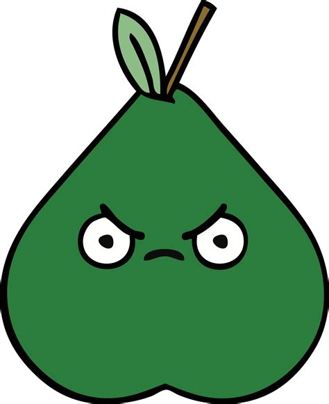 Cute Cartoon Angry Pear 10438112 Vector Art At Vecteezy