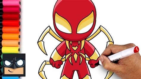 How To Draw Iron Spider Armour Youtube